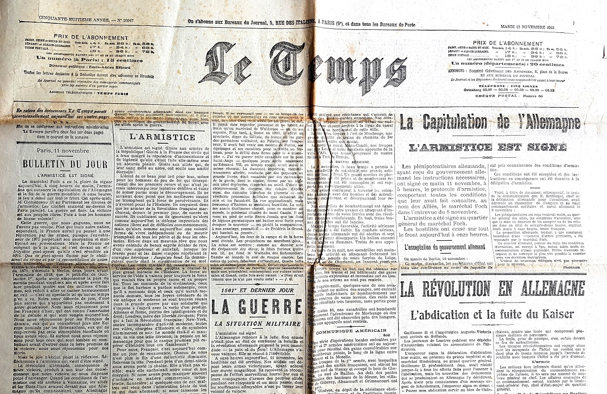 journal 11 novembre 1918