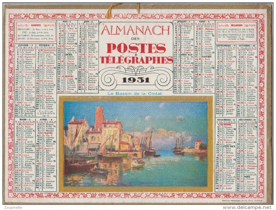 Calendrier année de naissance 1931| Cadeau original pour un anniversaire