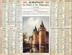 Calendrier anniversaire 1933