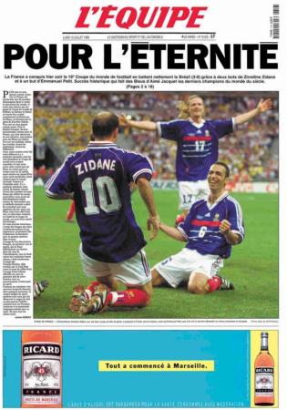 1998 | Journal l'équipe du 13 juillet