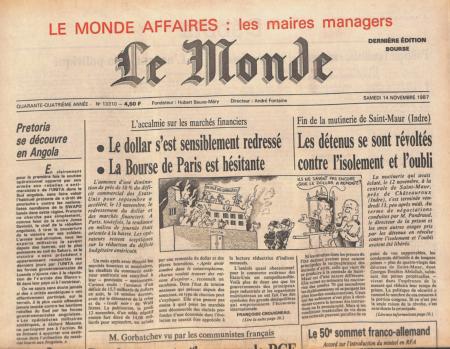 Journal de naissance LE MONDE 1987