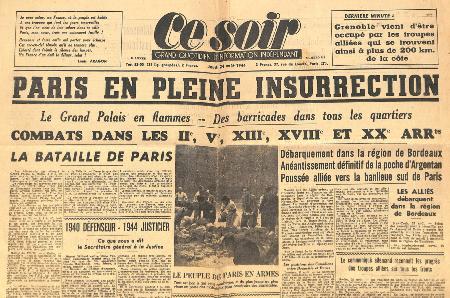 Journal Ce Soir 24/08/1944