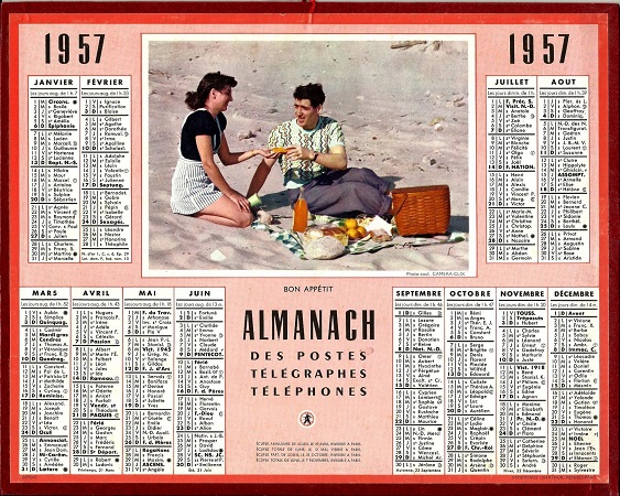 Calendrier de la Poste de 1950  Calendrier, La poste, Calendrier