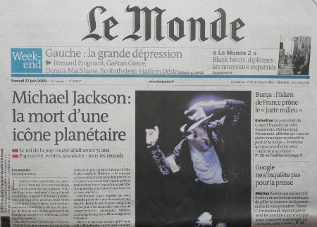 Journal de naissance LE MONDE 2009