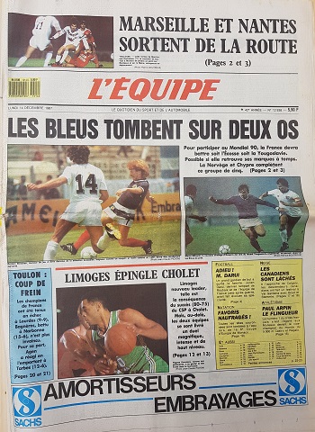 Journal anniversaire l'équipe 1987