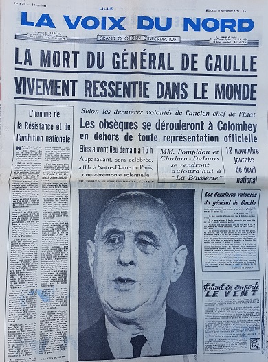 Journal la Voix du Nord 11/11/1970