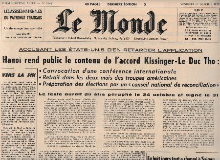 Journal de naissance LE MONDE 1972
