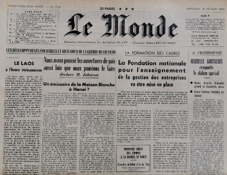 Journal de naissance LE MONDE 1968