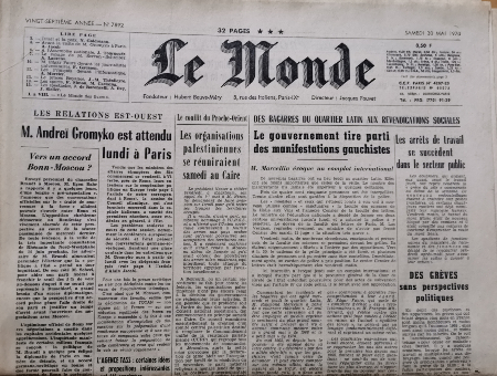 Journal de naissance LE MONDE 1974