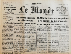 Journal de naissance LE MONDE 1983