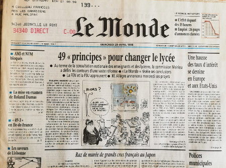 Journal de naissance LE MONDE 1998