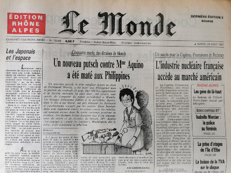 Journal de naissance LE MONDE 1987