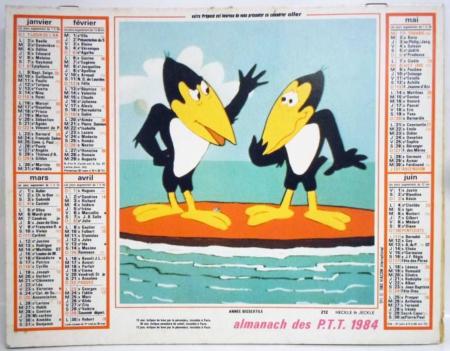 Calendrier anniversaire 1984