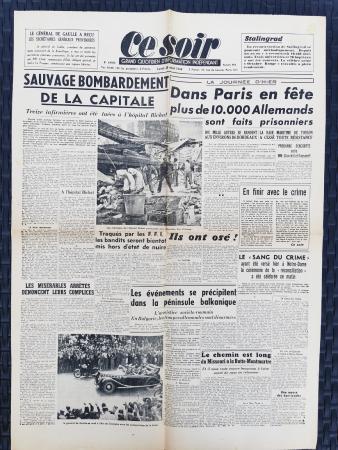 Journal Ce Soir 28/08/1944
