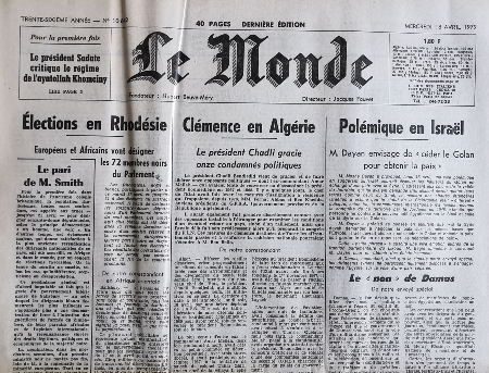Journal de naissance LE MONDE 1979