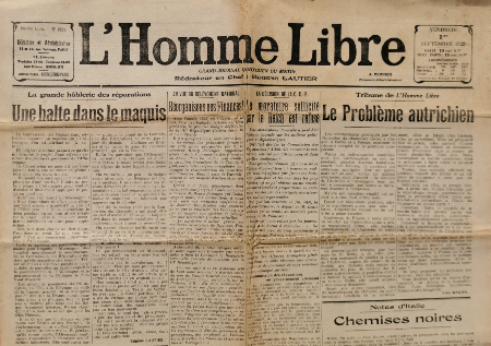 Journal de naissance 1922