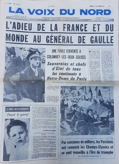 Journal la Voix du Nord 13/11/1970