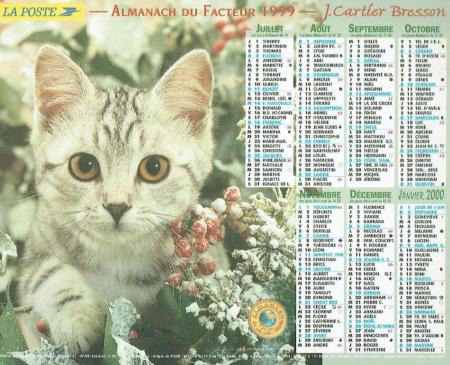 Calendrier anniversaire 1999