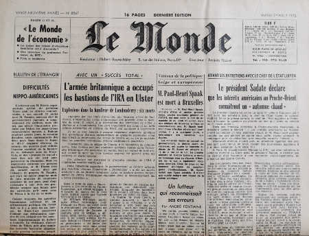 Journal de naissance LE MONDE 1972