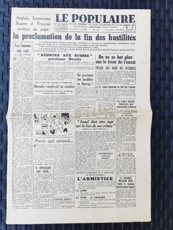 Journal le Populaire 07/05/1945