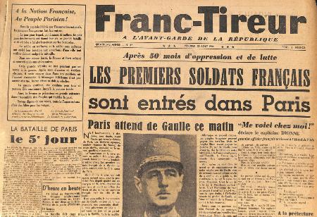 Journal Franc Tireur 25/08/1944