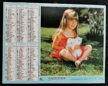 Calendrier anniversaire 1986