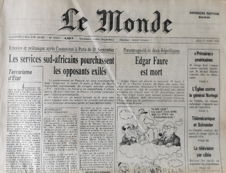 Journal de naissance LE MONDE 1988