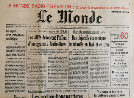 Journal de naissance LE MONDE 1986