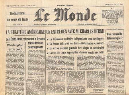 Journal de naissance LE MONDE 1981