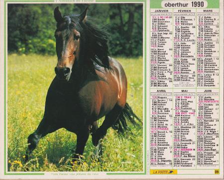 Calendrier anniversaire 1990