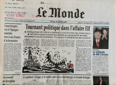 Journal le MONDE 21 janvier 2000