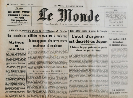 Journal de naissance LE MONDE 1973