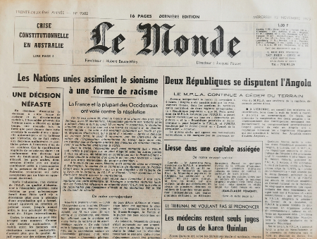 Journal de naissance LE MONDE 1975
