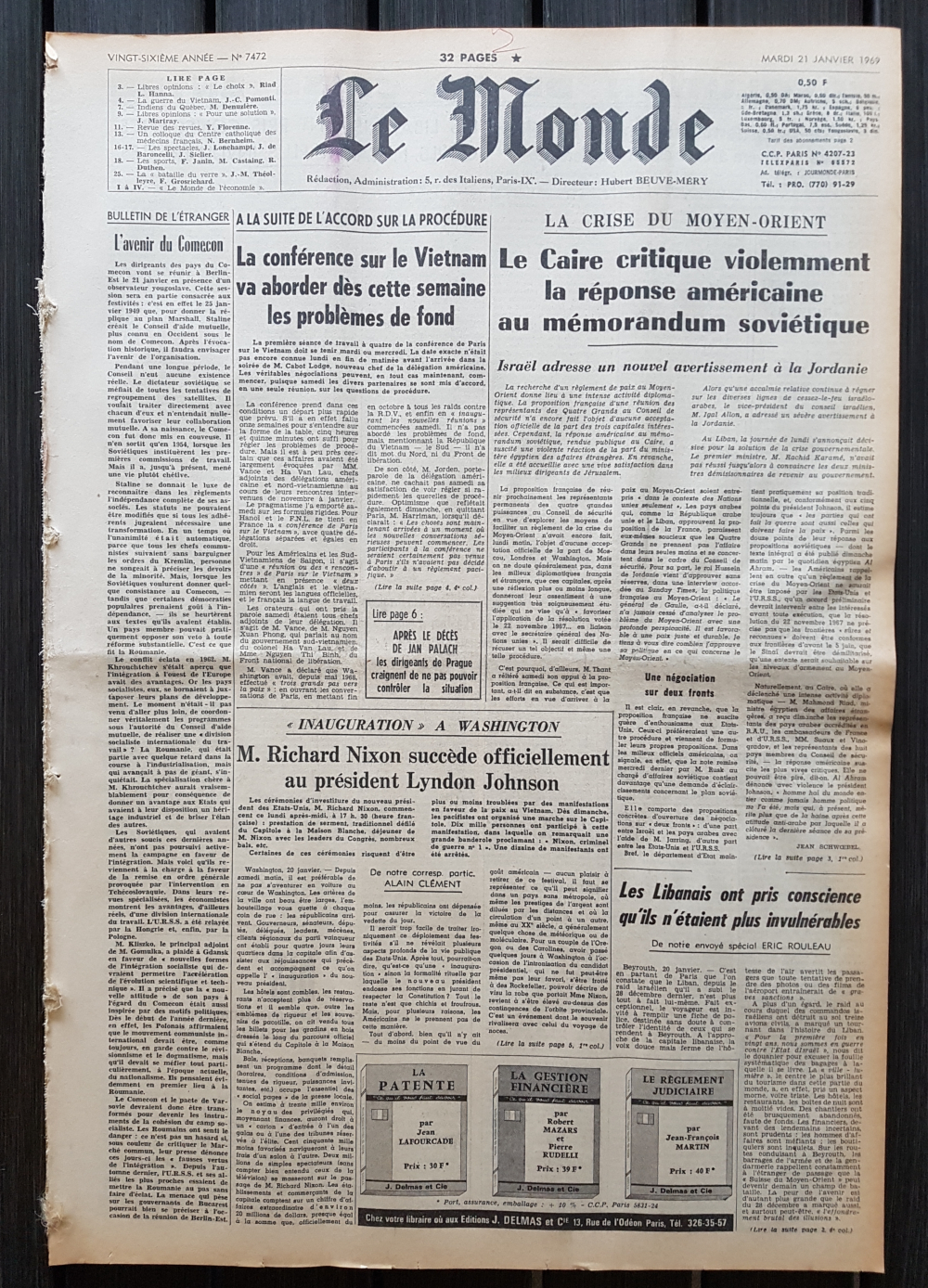 Journal De Deuil 26 Octobre 1977 15 Septembre 1979 Journal de naissance le monde 1969