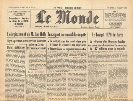 Journal de naissance LE MONDE 1979