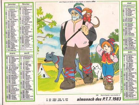 Calendrier anniversaire 1983