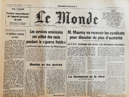 Journal de naissance LE MONDE 1983