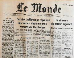 Journal de naissance LE MONDE 1985