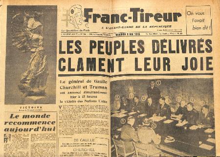 Journal Franc Tireur 09/05/1945