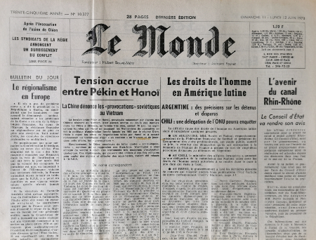 Journal de naissance LE MONDE 1978