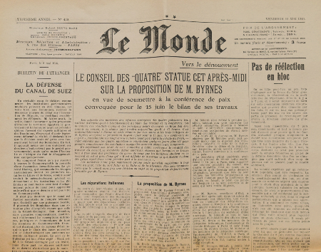 Journal le monde 1946