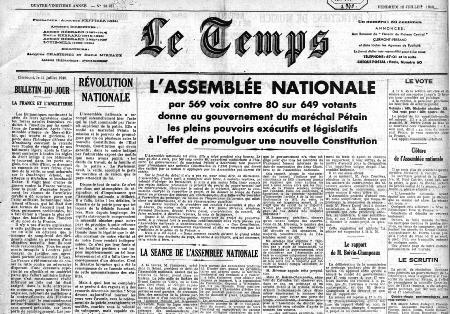 Journal le temps 1940