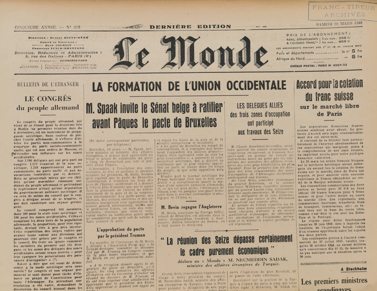 journal le monde 1948